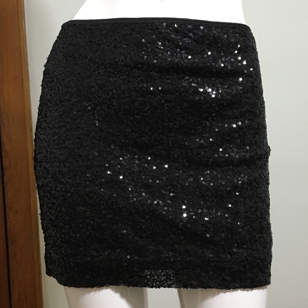 Express black, sequin, mini skirt
